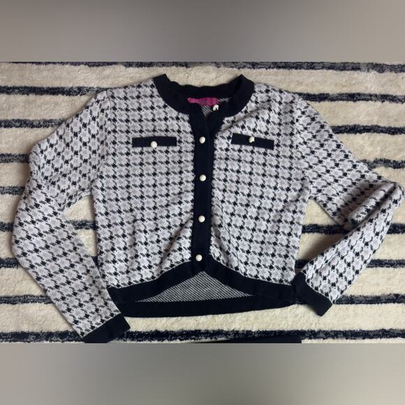 Girl Attitude Other - Black and White Houndstooth Cardigan Girls Size 8